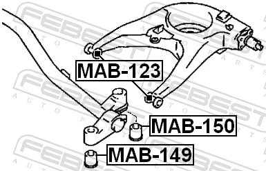 FEBEST MAB-149 Bushing, axle beam