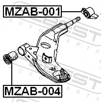 Mounting, control/trailing arm MZAB-004