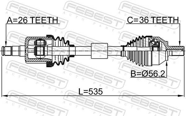 Drive Shaft 2714-S40LH