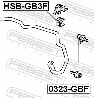 FEBEST HSB-GB3F Mounting, stabiliser bar