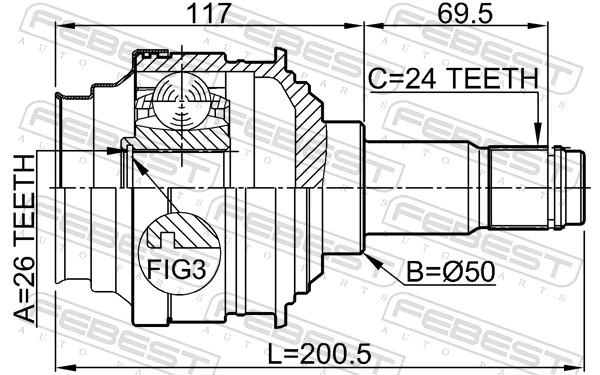 Joint Kit, drive shaft 0111-MCX20LH