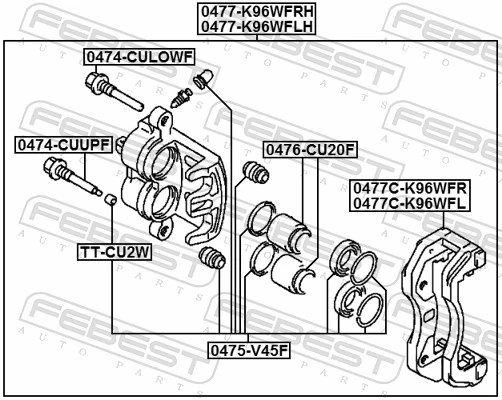 Piston, brake caliper 0476-CU20F