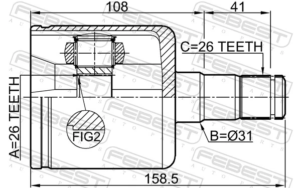 Joint Kit, drive shaft 2711-S40IILH