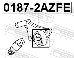 Tensioner Pulley, V-ribbed belt 0187-2AZFE