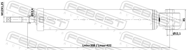 FEBEST 02110-009R Shock Absorber