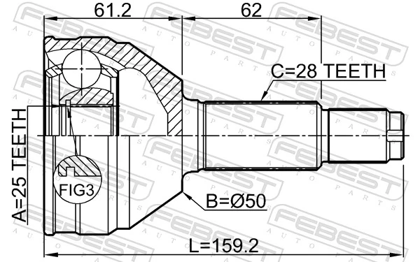 FEBEST 1510-B11 Joint Kit, drive shaft