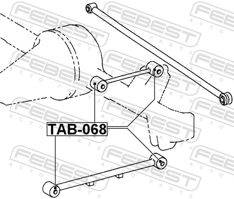 FEBEST TAB-068 Mounting, control/trailing arm