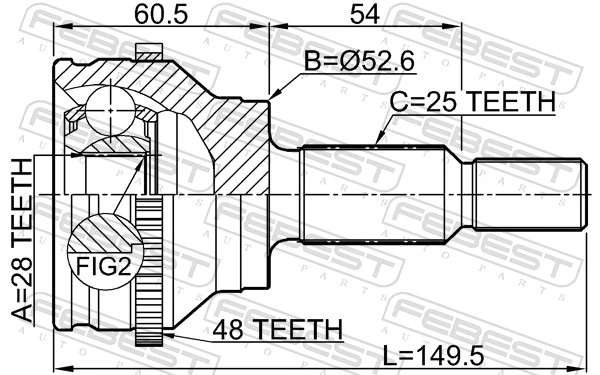 Joint Kit, drive shaft 2410-DUSTA48R