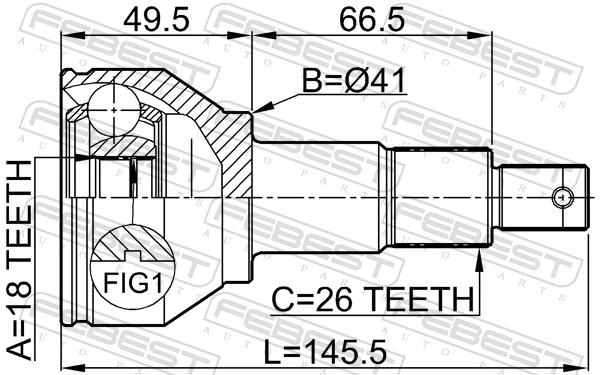 FEBEST 3110-800 Joint Kit, drive shaft