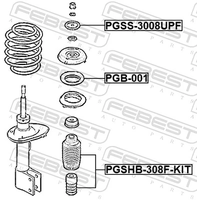 Rolling Bearing, suspension strut support mount PGB-001