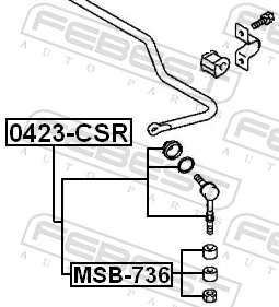 Repair Kit, stabiliser coupling rod MSB-736