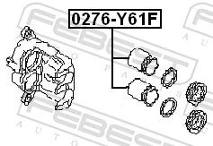 Piston, brake caliper 0276-Y61F