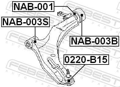 Mounting, control/trailing arm NAB-003B
