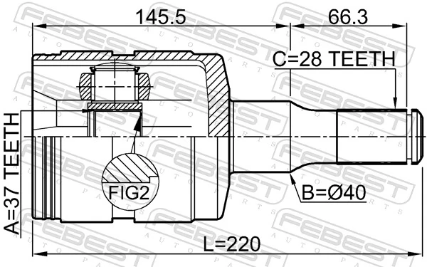 FEBEST 3611-H3 Joint Kit, drive shaft