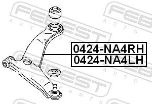 Control/Trailing Arm, wheel suspension 0424-NA4LH