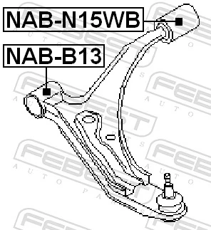 Mounting, control/trailing arm NAB-N15WB