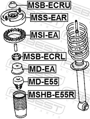 Spacer Bush, shock absorber MSB-ECRL