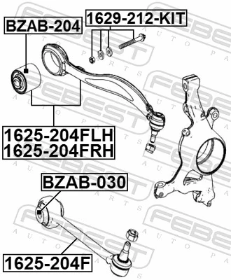 Mounting, control/trailing arm BZAB-204