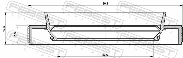 FEBEST 95HBY-49801118L Shaft Seal, drive shaft