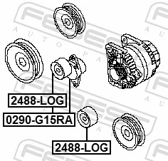 Belt Tensioner, V-ribbed belt 0290-G15RA