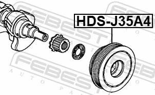 FEBEST HDS-J35A4 Belt Pulley, crankshaft