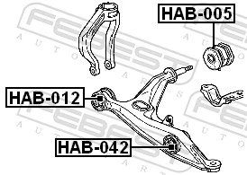 Mounting, control/trailing arm HAB-012