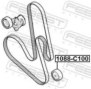 Deflection/Guide Pulley, V-ribbed belt 1088-C100