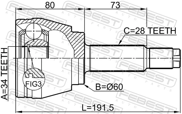 Juego de articulación, árbol de transmisión 1410-REXII