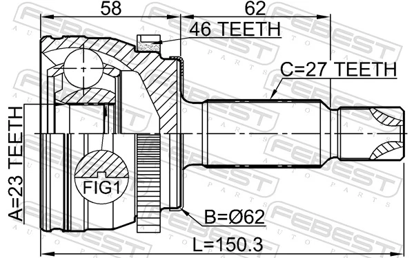 Joint Kit, drive shaft 1210-CRE16A46