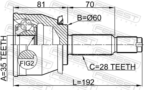 FEBEST 1410-REXI Joint Kit, drive shaft