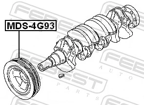 Belt Pulley, crankshaft MDS-4G93