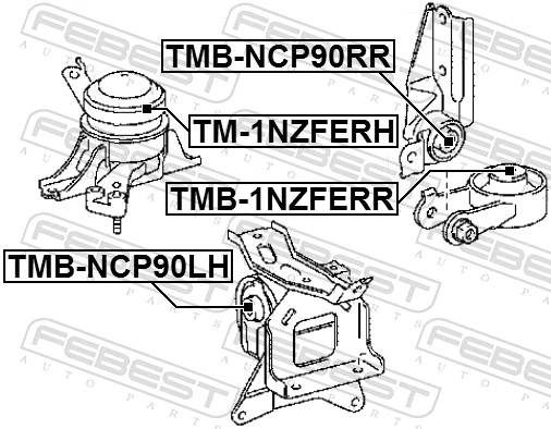 Mounting, engine TM-1NZFERH
