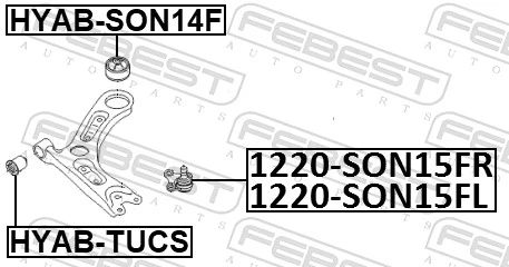 Mounting, control/trailing arm HYAB-SON14F