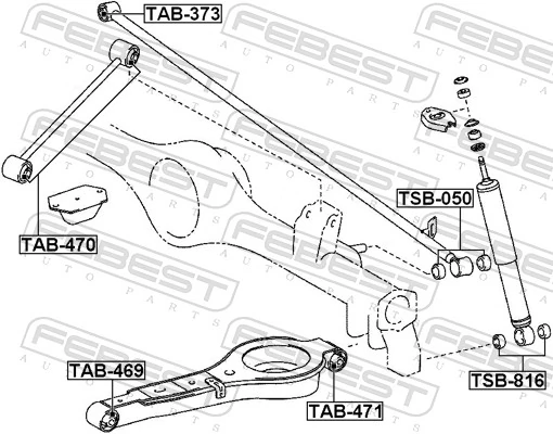 FEBEST TAB-469 Mounting, control/trailing arm