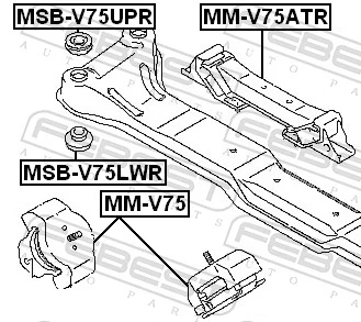 Mounting, engine MM-V75