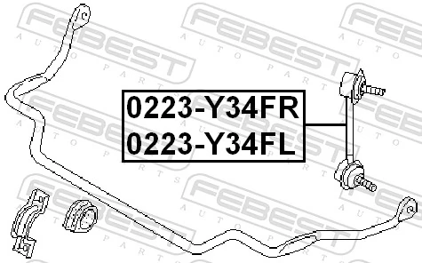 FEBEST 0223-Y34FR Link/Coupling Rod, stabiliser bar