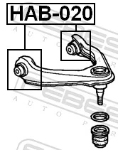 Mounting, control/trailing arm HAB-020