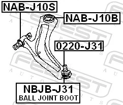 Mounting, control/trailing arm NAB-J10B