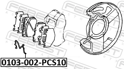 Spring, disc brake pad 0103-002-PCS10