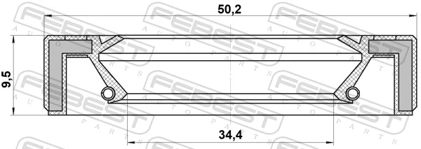 FEBEST 95GAY-36500909C Shaft Seal, transfer case
