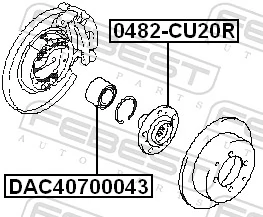 FEBEST DAC40700043 Wheel Bearing