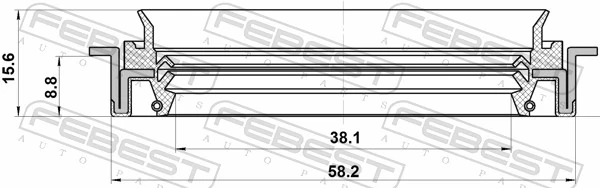 FEBEST 95JFZ-40581016C Shaft Seal, automatic transmission