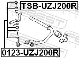 Link/Coupling Rod, stabiliser bar 0123-UZJ200R