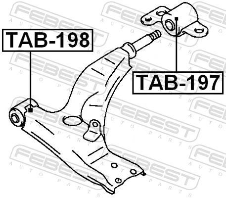 Mounting, control/trailing arm TAB-197
