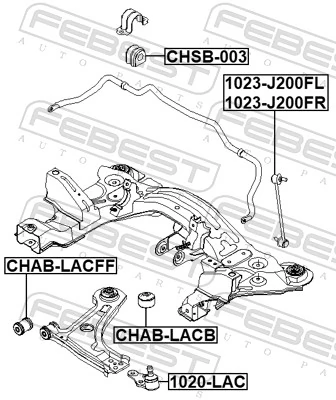Link/Coupling Rod, stabiliser bar 1023-J200FR