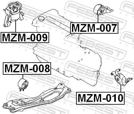 Mounting, engine MZM-008