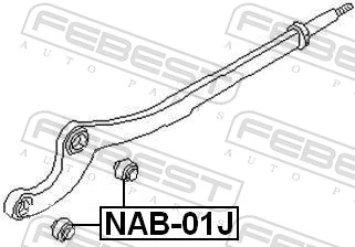 Mounting, control/trailing arm NAB-01J