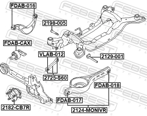 Control/Trailing Arm, wheel suspension 2124-MONIVR