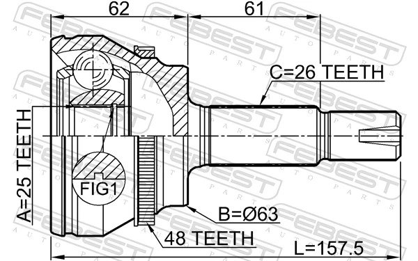 Joint Kit, drive shaft 0110-ZNRA48