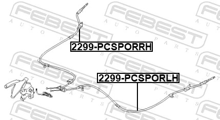 Cable Pull, parking brake 2299-PCSPORRH